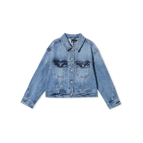 ABLE JEANS Cropped Coats Women's Washed Light Indigo