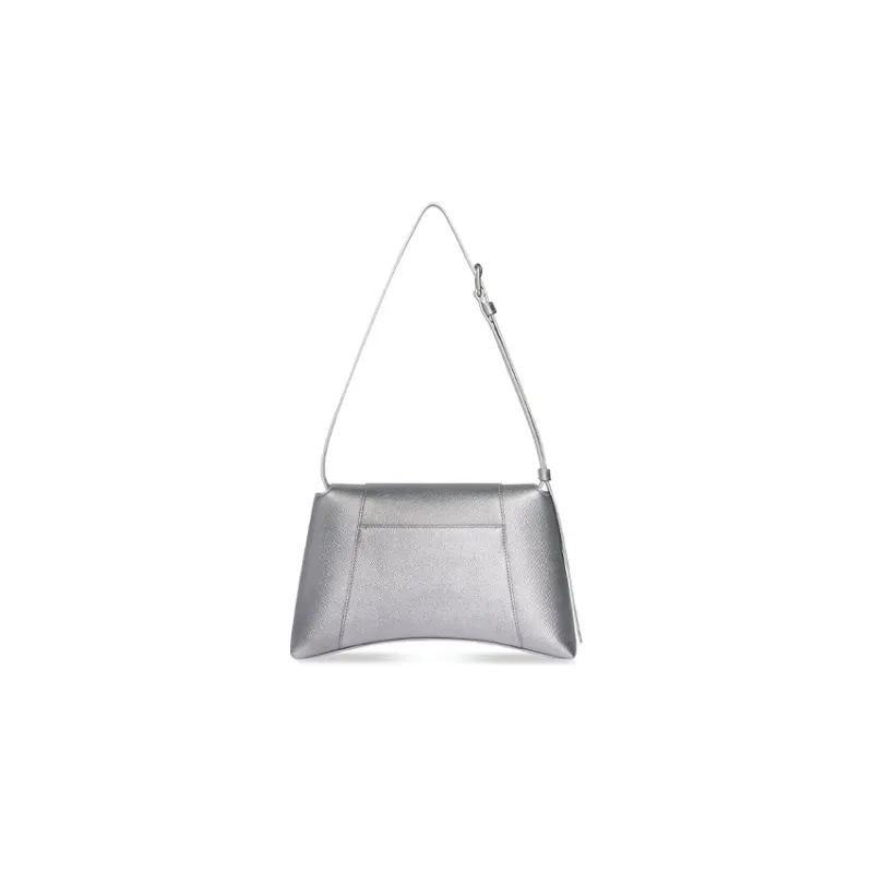 Balenciaga Downtown Cow Leather Portable Crossbody Bag, Shoulder Bag Women's Silver-4