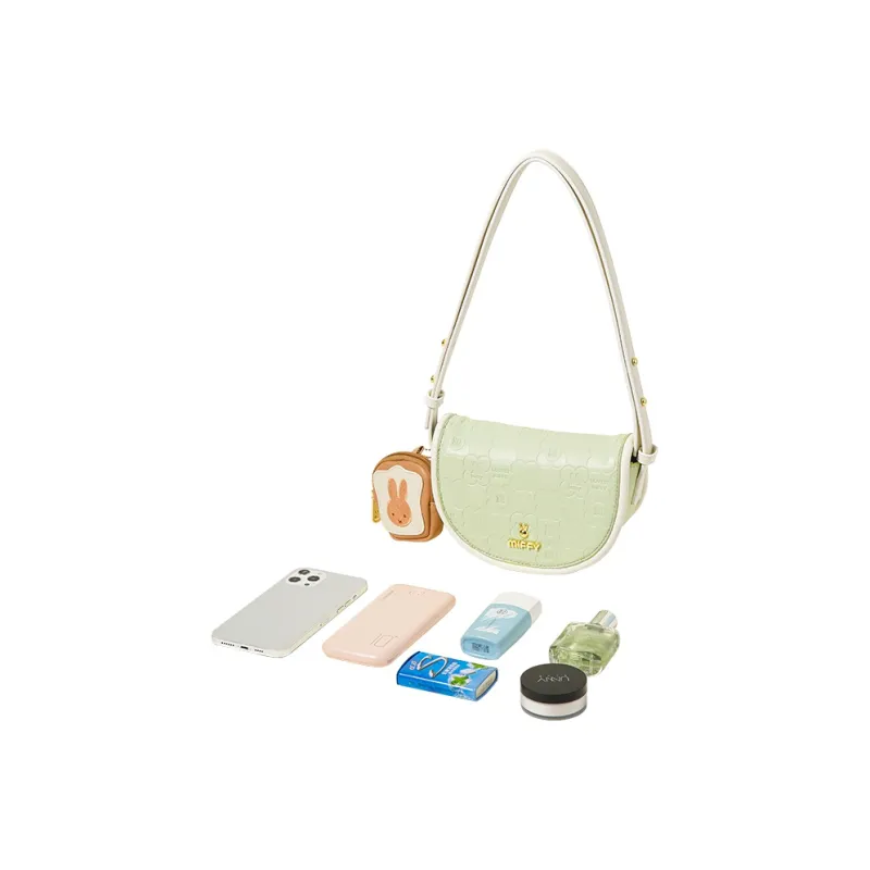 Miffy PU Saddle Bag, Crossbody Bag, Shoulder Bag Women's Green/White-5