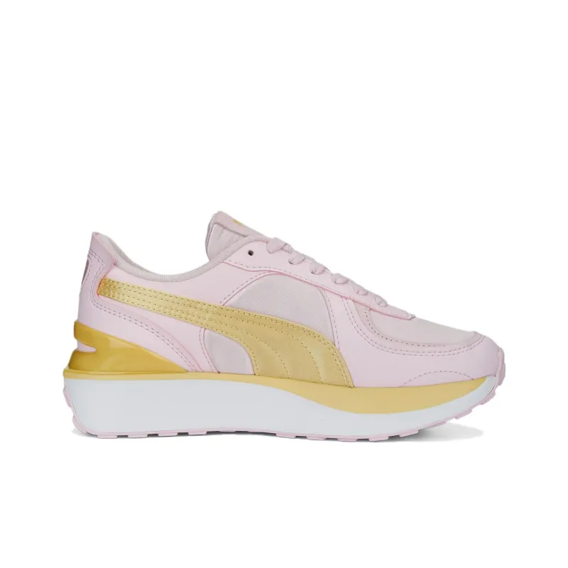 PUMA Cruise Rider Cruiserider Nu Satin Anti Slip Wear Resistant Low Top Sports Casual Shoes Women's Pink Gold-1