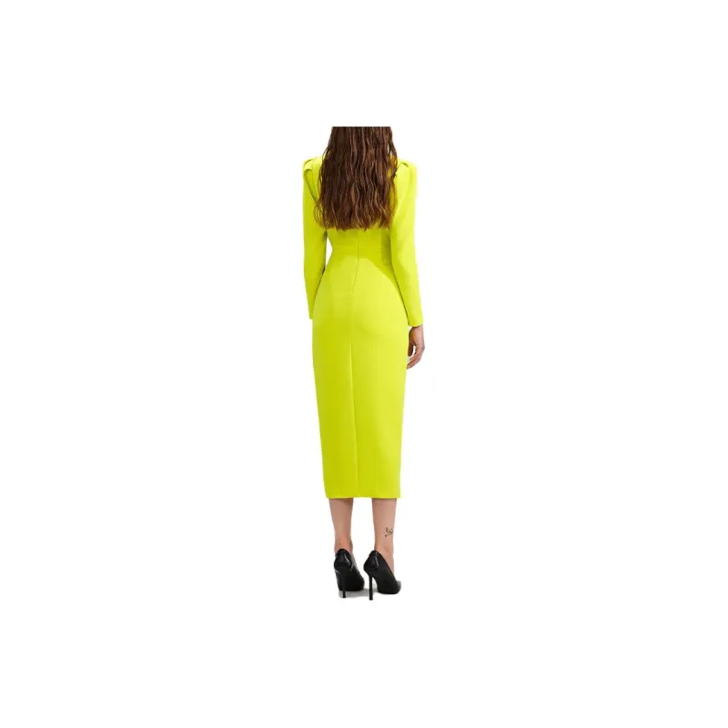 Self-portrait Long-Sleeved Dresses Women's Lemon-1