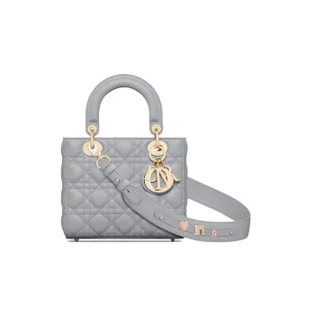 DIOR Lady DiorMy ABCDior Lambskin Shoulder Bag Crossbody Bag Handbag Small Size Women's Ethereal Gray