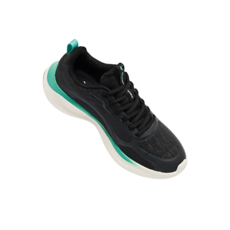 QIAODAN Cushioning Anti Slip And Wear Resistant Low Top Running Shoes Men's Black Green-2
