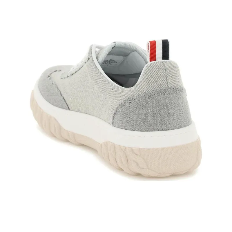 THOM BROWNE Lace Up Frayed Sneakers-3