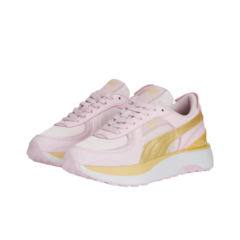 PUMA Cruise Rider Cruiserider Nu Satin Anti Slip Wear Resistant Low Top Sports Casual Shoes Women's Pink Gold-2