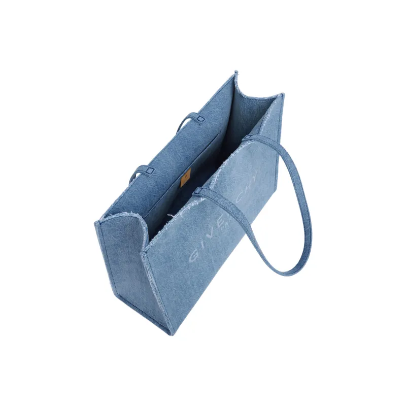 Givenchy Tote In Denim Large G Medium Blue-3