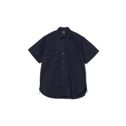 Beams Shirts Men Marine Blue