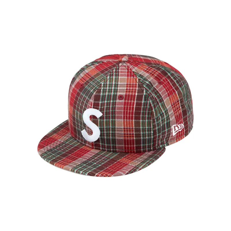 Supreme Metallic Plaid S Logo New Era Hat-1
