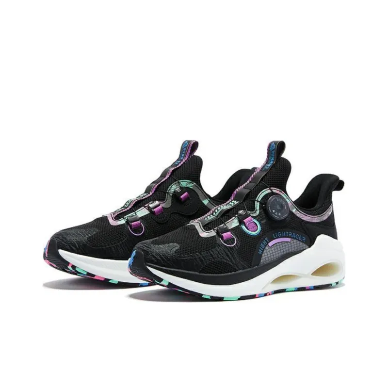 QIAODAN Lightweight Rebound Low Top Running Shoes Men's Black Purple-2