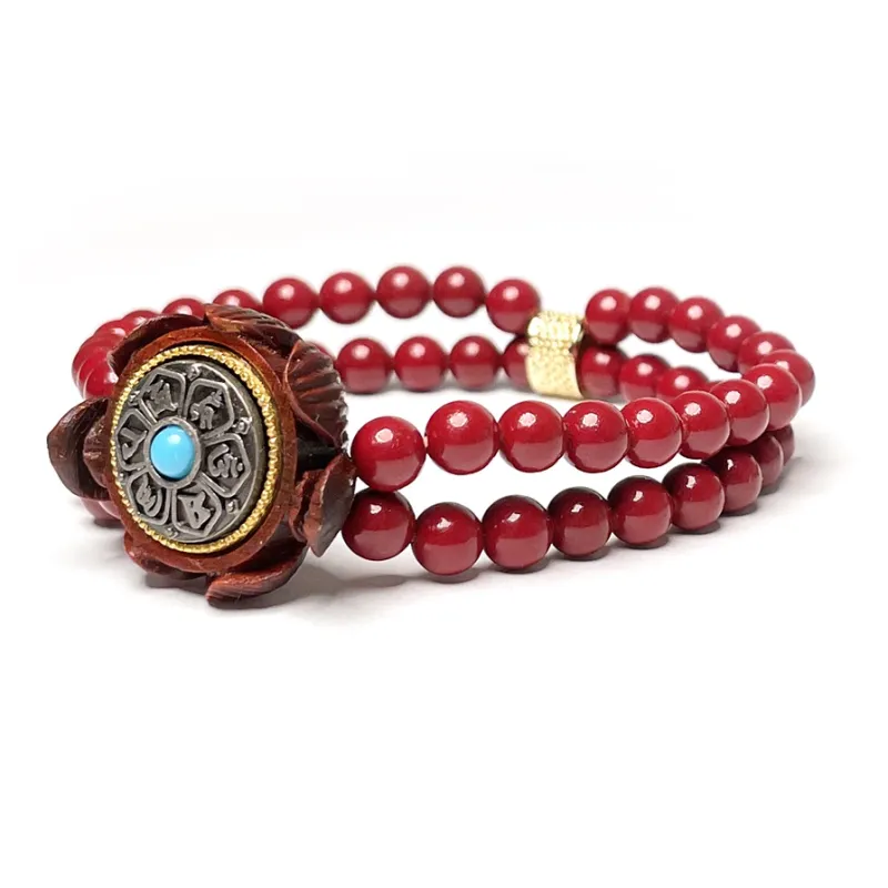 MOUNTAINS AND MANS Reconstructed Cinnabar Bracelets Women's-1