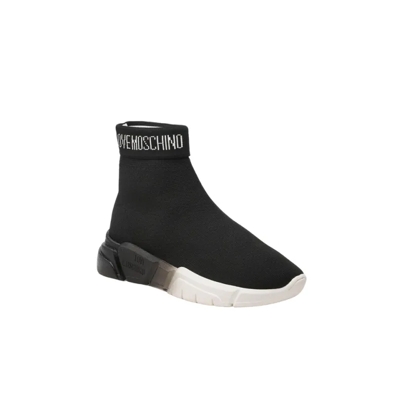 LOVE MOSCHINO High Top Sports Casual Shoes Women's Black-1