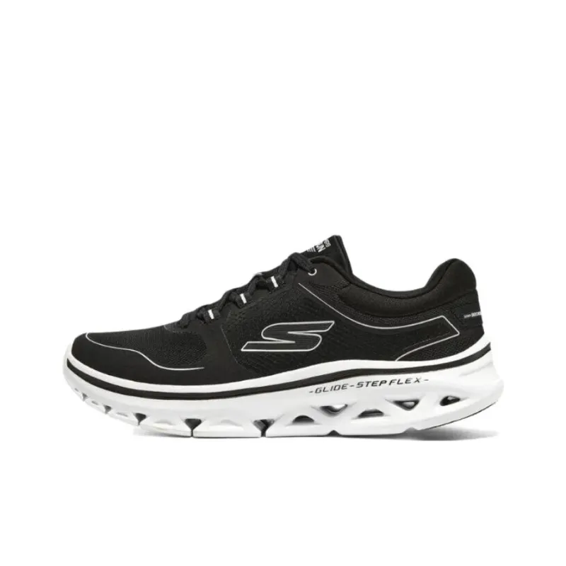 Skechers Go Run Glide Step Anti Slip Wear Resistant Low Top Running Shoes Men's Black White-0
