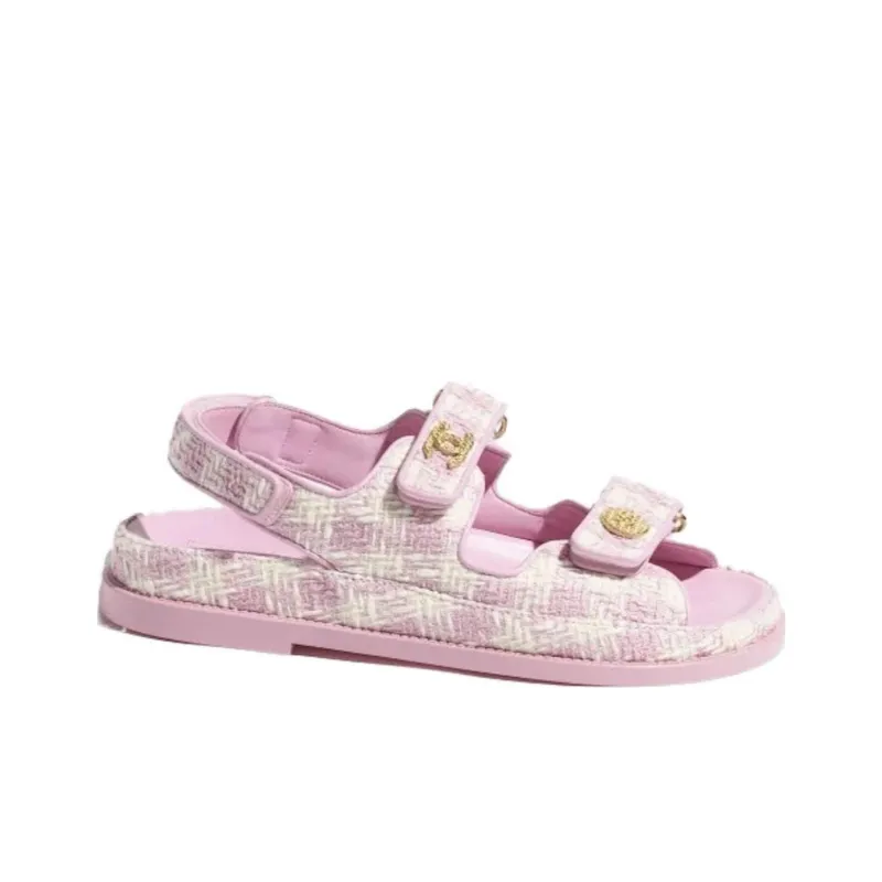 CHANEL Women's Sandal 'Pink Ecru Tweed' Women's-1