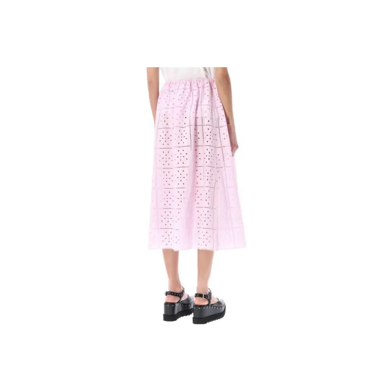 GANNI Broderie anglaise Straight Skirt-1
