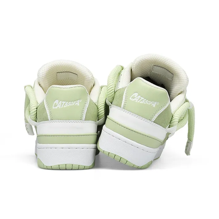 Cat&Sofa Dreadlocks Series Low Top Skateboard Shoes Unisex Lime-2
