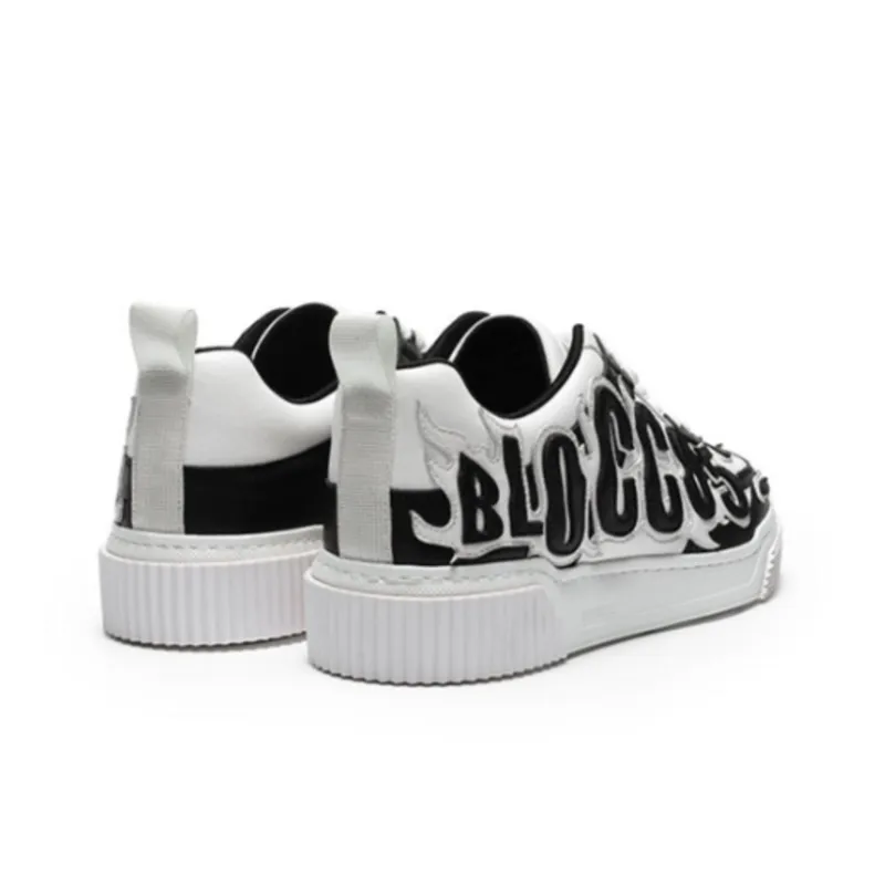 BLOCCO5 Letter Shoes Stylish Skateboarding Shoes Unisex Black-3