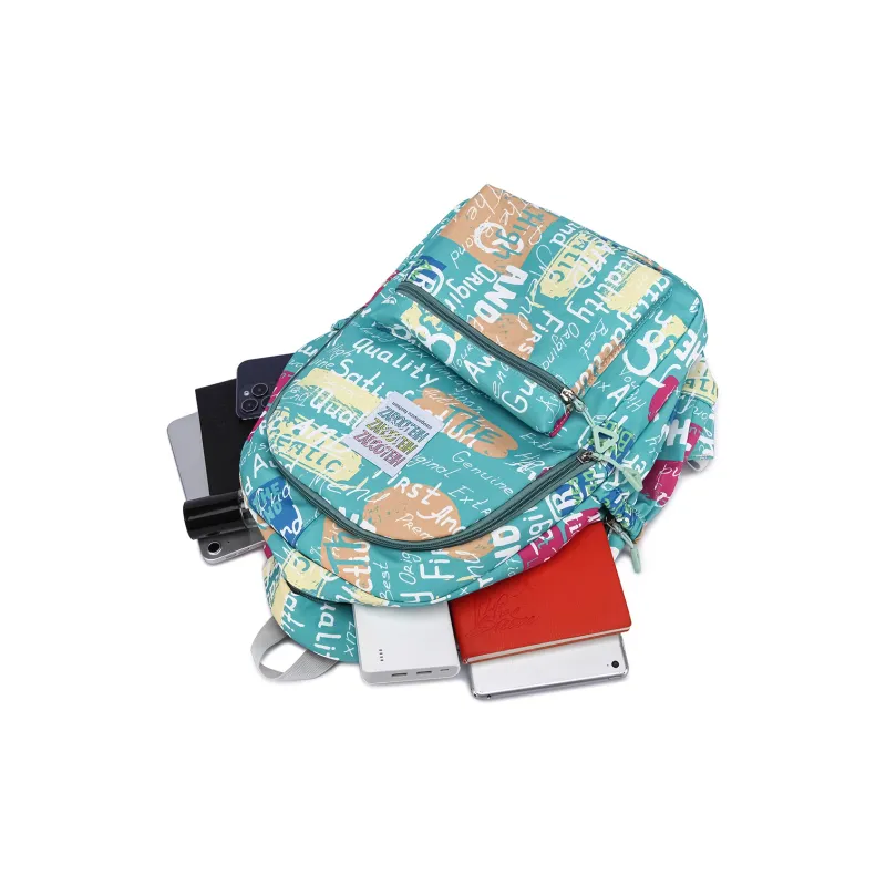 NOMK Nylon Canvas Portable Backpack Unisex Multicolor-5