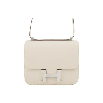 HERMES Constance Epsom Leather Shoulder Bag Crossbody Bag Regular Women's 10 Craie Milkshake White
