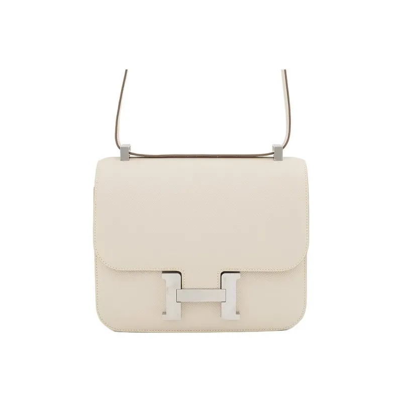 HERMES Constance Epsom Leather Shoulder Bag Crossbody Bag Regular Women's 10 Craie Milkshake White-0