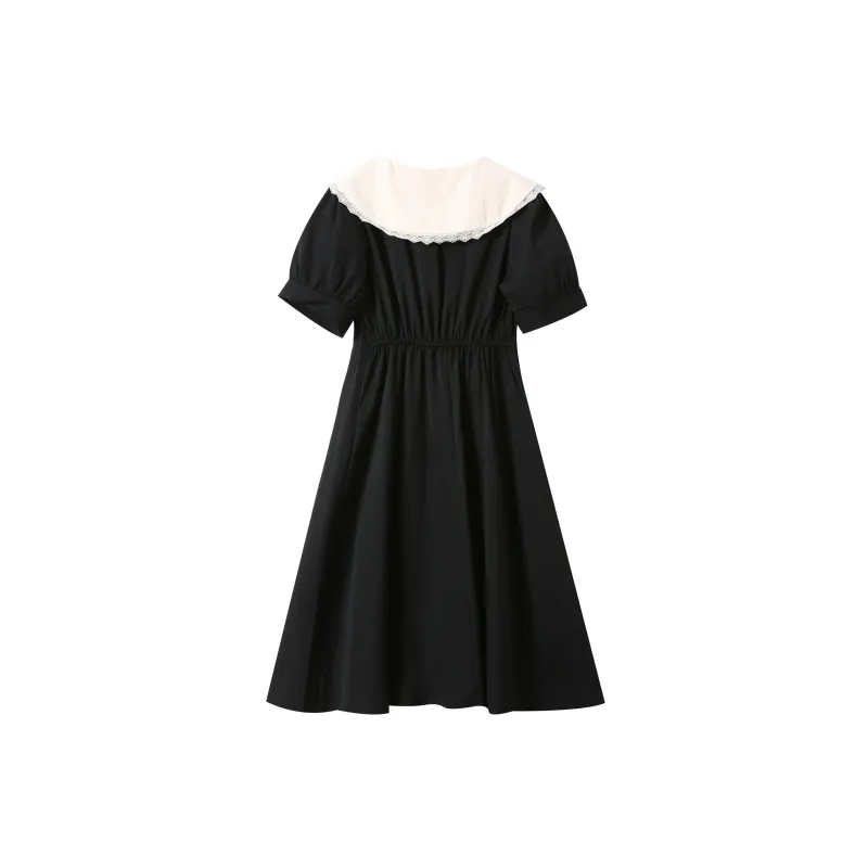 EIDOLON GRAIN Short Sleeved Dress Women's Black-1