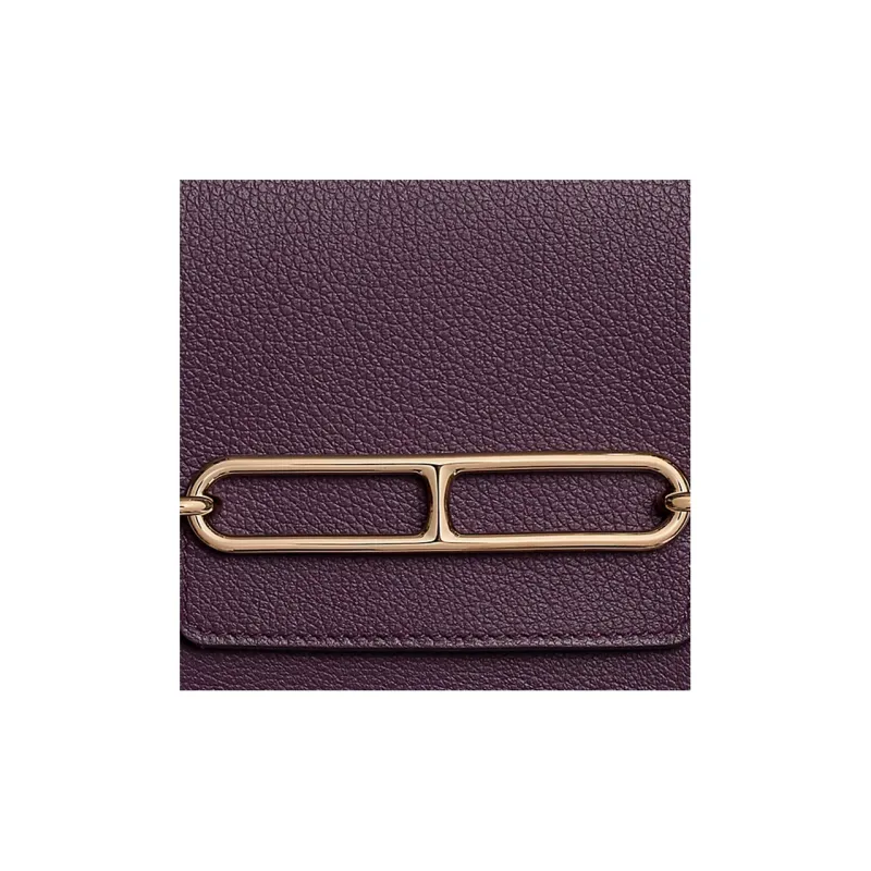 HERMES Roulis Evercolor Calfskin Fanny Pack Coin Purse Wallet Women's Black/Grenadine/Blue-3