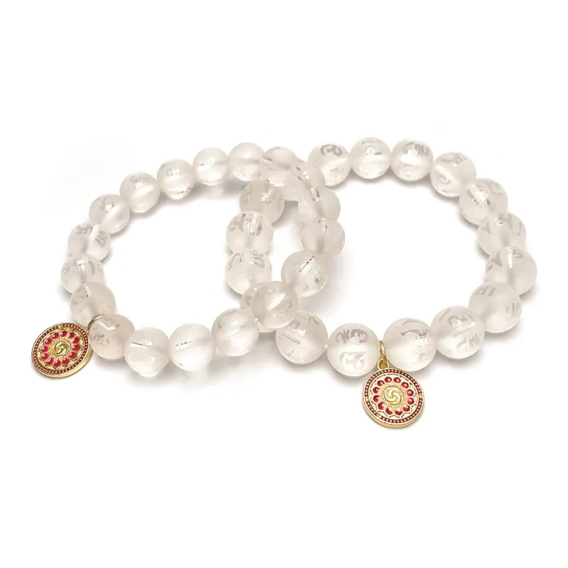 MOUNTAINS AND MANS White Crystal Bracelets Unisex-1