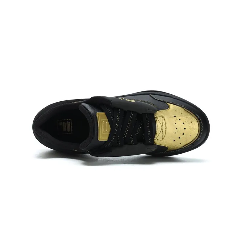 FILA MIX Black Gold Shoes Anti Slip Wear Resistant Low Top Skateboard Shoes Women's Black Gold-3