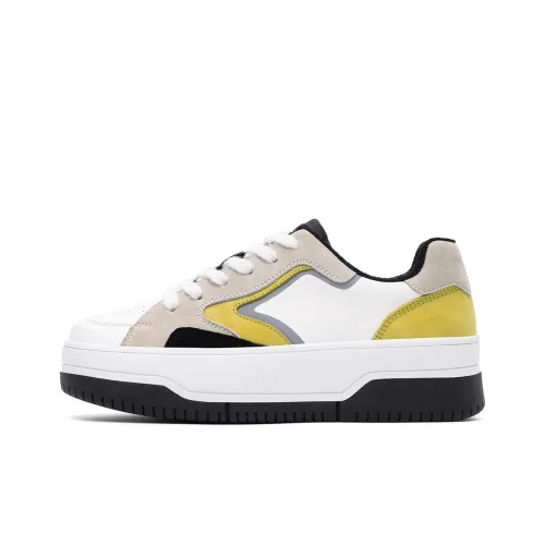 Dickies Low-Top Skateboard Shoes Women's White Gray Yellow