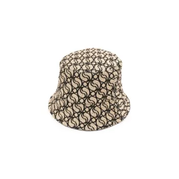 Stella McCartney S Wave Woven Straw Logo-Patch Bucket Hat
