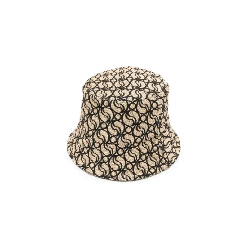Stella McCartney S Wave Woven Straw Logo Patch Bucket Hat-0