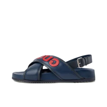 GUCCI Cross Band Sandal Blue Red