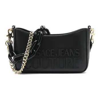VERSACE JEANS COUTURE Leather Shoulder Bag Handbag Small Size Women's Black