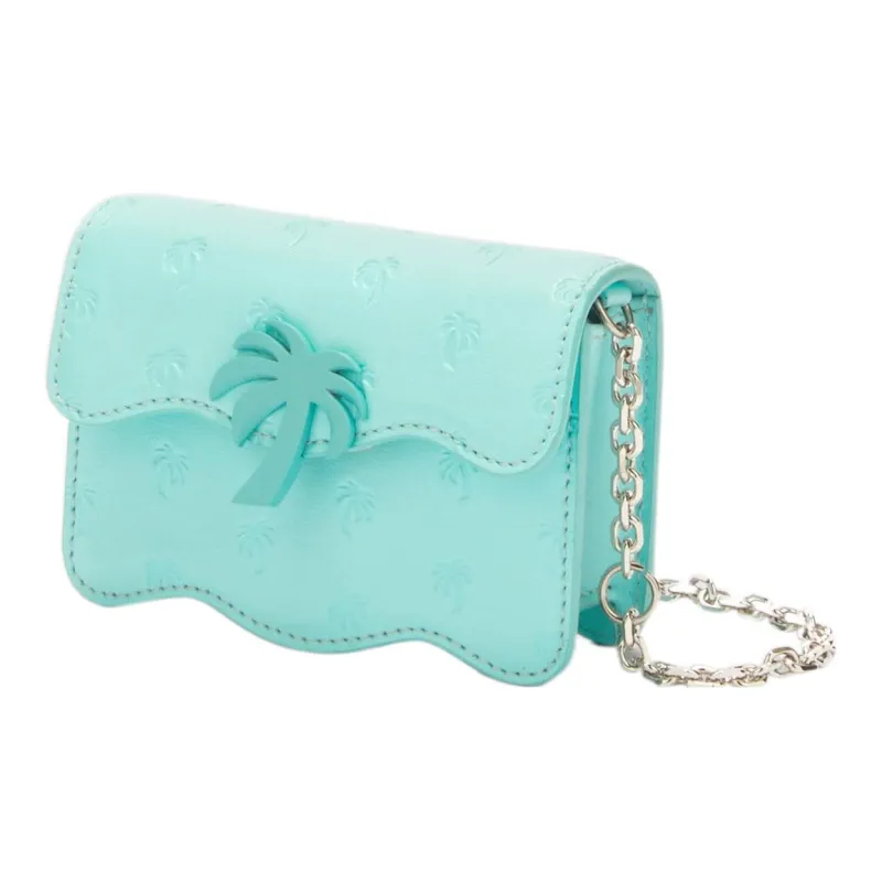 PALM ANGELS Calfskin Shoulder Bag Crossbody Bag Fanny Pack Women's Sky Blue-1