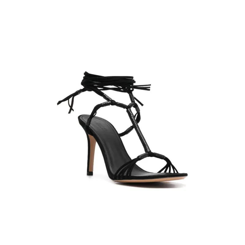 ISABEL MARANT Arja 95mm Suede Wrap Sandals-2