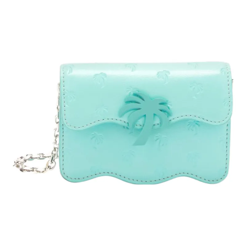 PALM ANGELS Calfskin Shoulder Bag Crossbody Bag Fanny Pack Women's Sky Blue-0