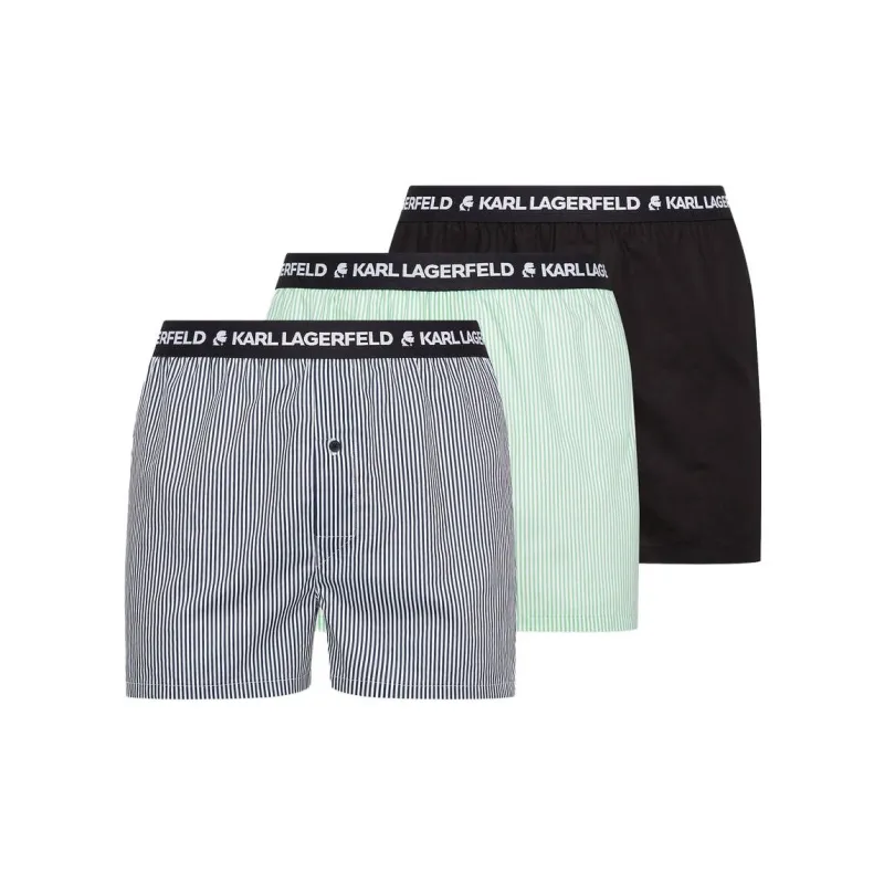 KARL LAGERFELD / Karl Lagerfeld Jeans Logo waistband Woven Boxer Shorts Pack Of Three-0