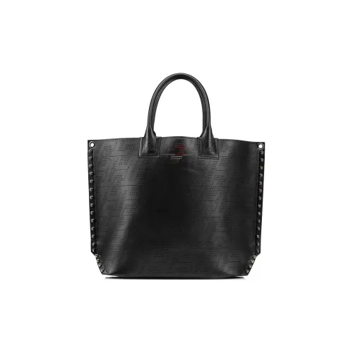 CL LUBOTING Cow Leather Tote Bag Shopping Bag Handbag Men's Black