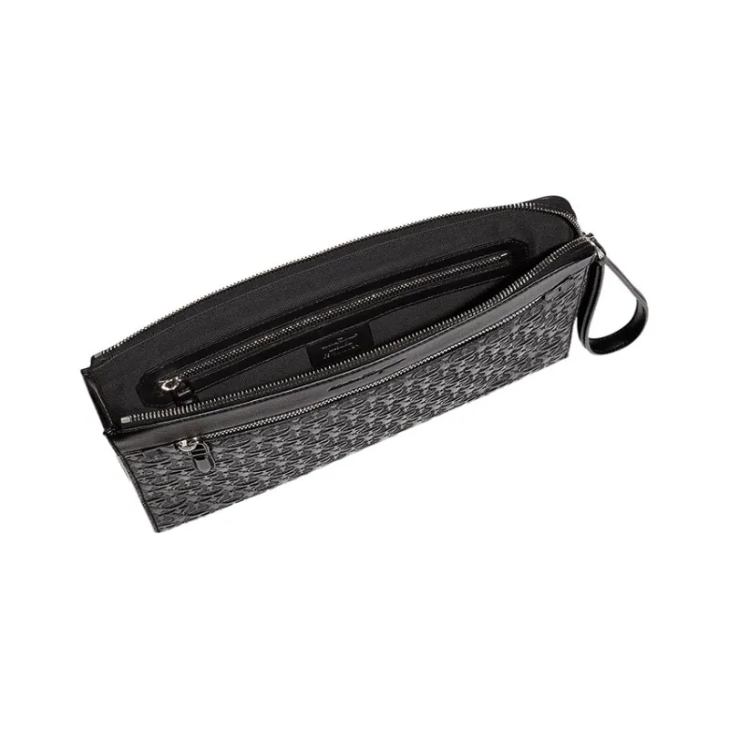 FERRAGAMO Calfskin Clutch Regular Men's Black-3