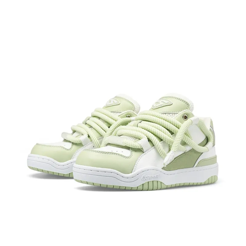 Cat&Sofa Dreadlocks Series Low Top Skateboard Shoes Unisex Lime-1