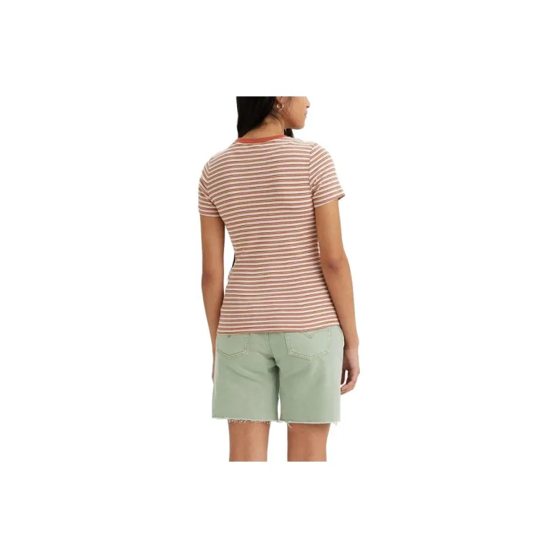 Levis T-Shirts Women's White Red-2