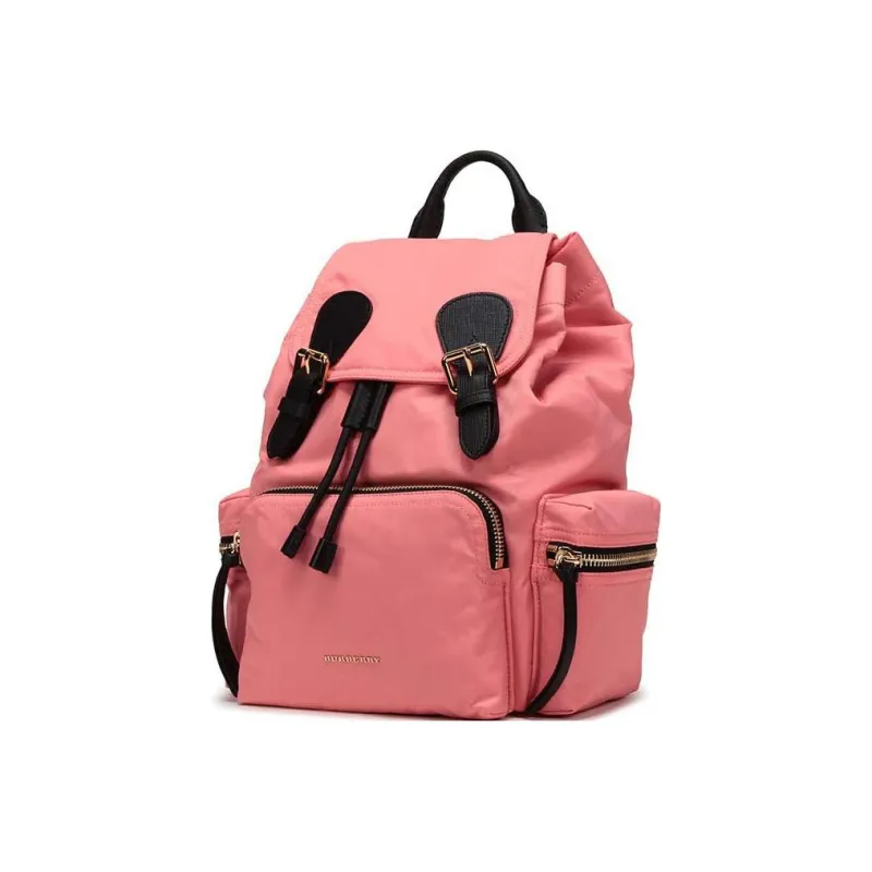 Burberry Leather Backpack Medium Size Women's Bright Coral Pink-1