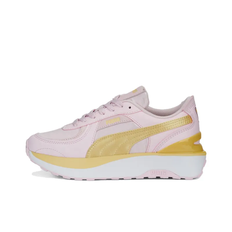 PUMA Cruise Rider Cruiserider Nu Satin Anti Slip Wear Resistant Low Top Sports Casual Shoes Women's Pink Gold-0