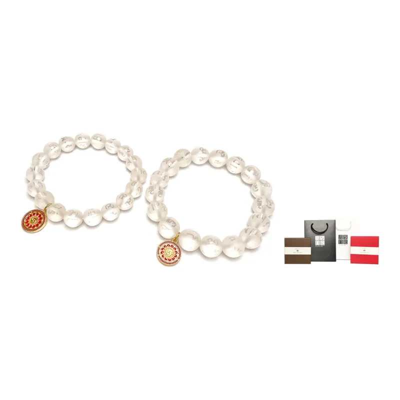 MOUNTAINS AND MANS White Crystal Bracelets Unisex-0