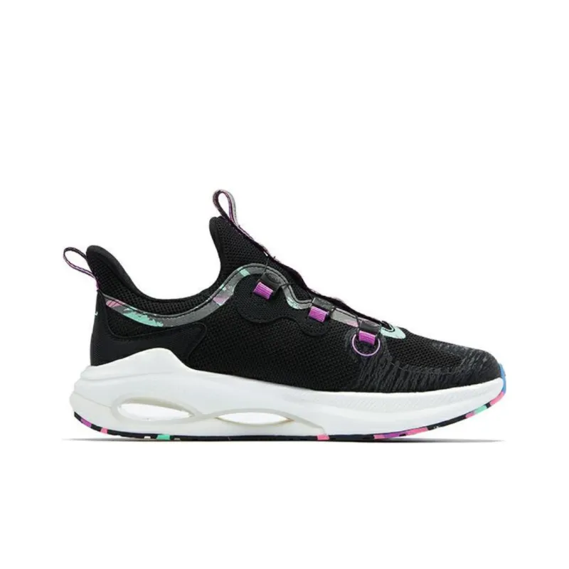 QIAODAN Lightweight Rebound Low Top Running Shoes Men's Black Purple-1