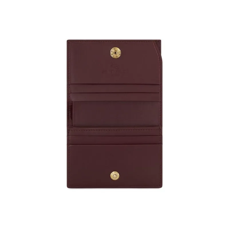 ETRO Embroidery Card Holder, Wallet Small Size Women's Red-3