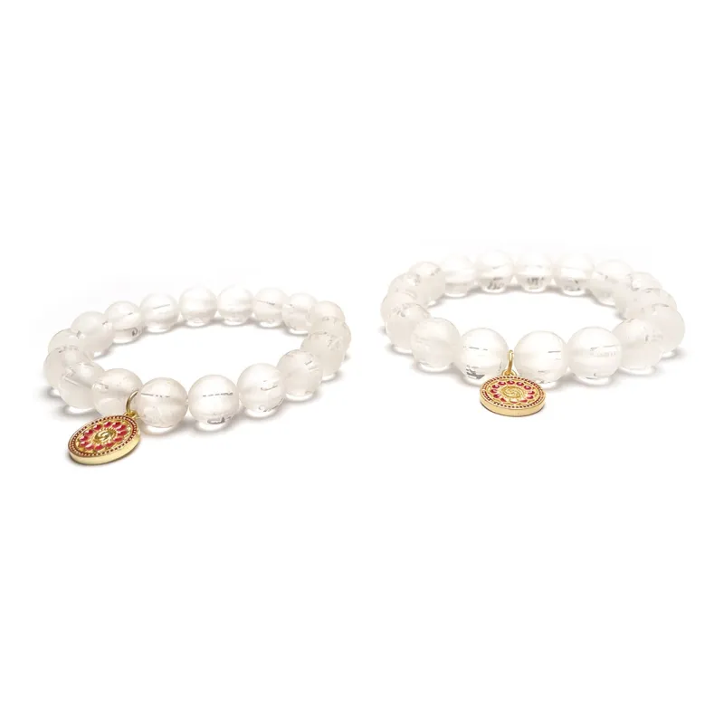 MOUNTAINS AND MANS White Crystal Bracelets Unisex-2