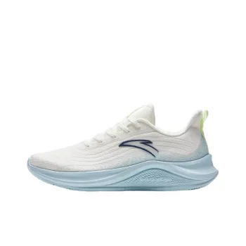 Anta Cushioning Anti Slip And Wear Resistant Low Top Running Shoes Men's White Blue
