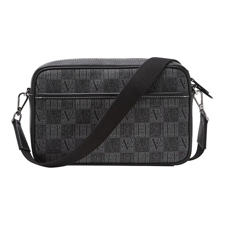 VANESSA HOGAN Monogram Cow Leather Camera Bags Crossbody Bags Medium Size Unisex Black-2