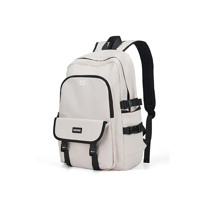 KEYSTREET Fabric Travel Bags Backpack Regular Unisex Ecru/Black/Light Green/Blue-1