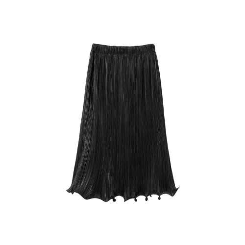 Ouyang Casual Long Skirts Women's Black